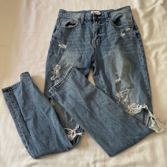 Pistola 25 Distressed Destroyed Straight Leg Jeans ~ BOHO Concert - Picture 1 of 9